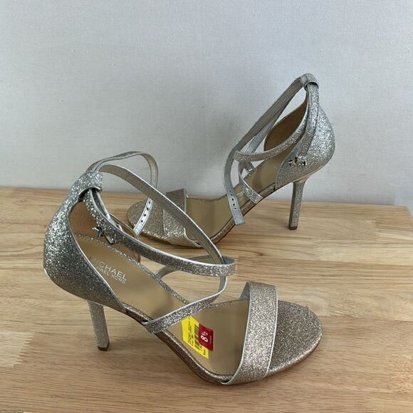 Michael Kors Astrid Stiletto Dress Heels- Two Tone Silver Pale Gold- Size 8.5M- - Picture 4 of 6